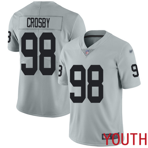 Oakland Raiders Limited Silver Youth Maxx Crosby Jersey NFL Football #98 Inverted Legend Jersey->women nfl jersey->Women Jersey